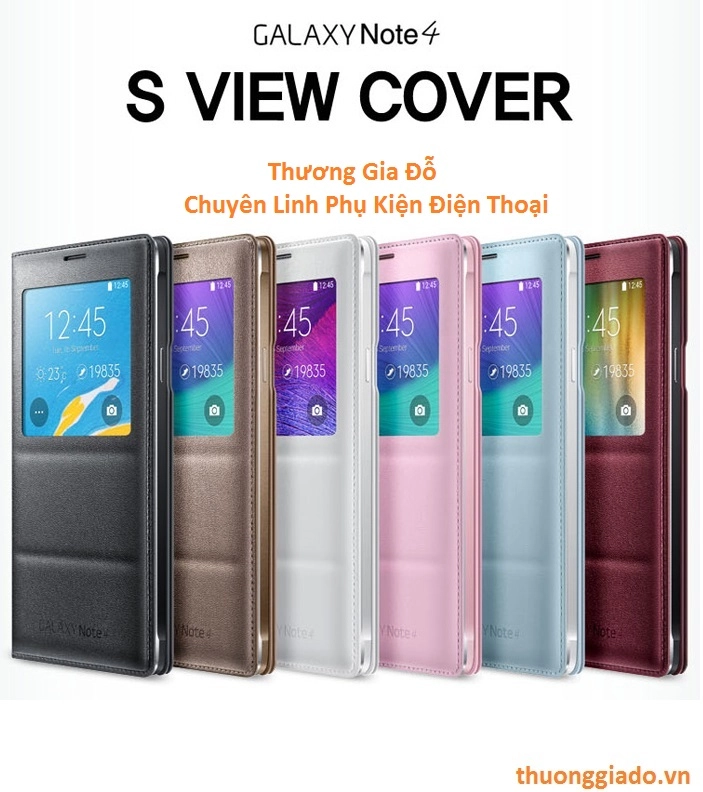 Bao Da Samsung Galaxy Note 4 S View Flip Cover Padding Chính Hãng Màu Trắng